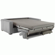 Canapé convertible express Sidney Deluxe 140 cm - Matelas 16 cm en mousse polyuréthane haute résilience - Gris clair_1