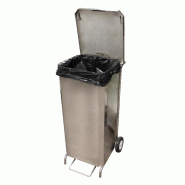 Porte-sacs mobile inox caréné de 100 à 130 litres à ouverture frontale L2G_1