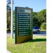 Totem signalétique - Sigma Signalisation - Double face publicitaire elliptique avec profil 75mm, jusqu'à 3m de hauteur_1