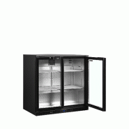 Arrière - bar 2 portes vitrées à charnières et 4 clayettes blanches - 182 L | Tefcold - DB201H_1