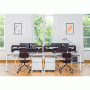 Bureau Bench 4 personnes Ogi U - MDD - Blanc, Blanc, 320, Oui_1