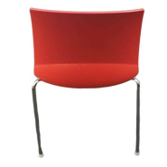 Chaise design rouge/orange d'occasion - Idéale pour salon, salle d'attente, salle à manger, bureau - Excellent état_1