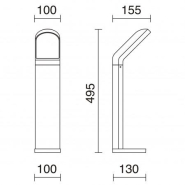Borne Castello IP54 LED SMD 9W 3000K Blanc - 1200 lumens - Hauteur 495 mm - IK07_1