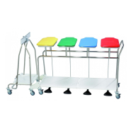 Chariot porte-sac de 1 à 4 sacs avec couvercle et pédale pour la collecte à déchets latéral: linge sale - Andromède_1