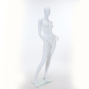 Mannequin femme déhanché blanc mat polypropylène H180cm_1