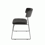 Mundo - Chaise empilable en simili cuir noir_1