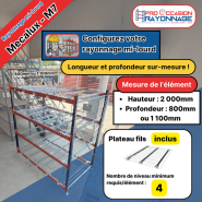 Rayonnage mi-lourd M7 - plateaux fils - Hauteur 2000 mm - À configurer_1