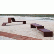 Banc public en bois moderne - EUDALD III par Comas-Pont Architectes - très grande taille, polyvalent, acier corten_1