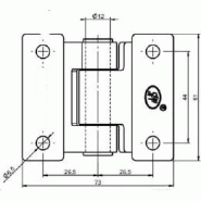 Charnière de remorque zinguée 73x61mm - Paire - Lot de 2_1