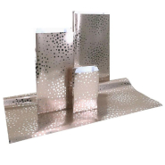 Pochettes cadeaux Bulles argent rose poudré 24x7,5x41cm - par 50_1