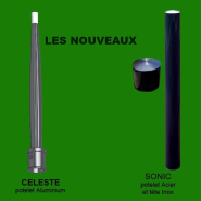 Potelet de protection en acier - à sceller ou amovible - Hauteur 1000 mm - Diamètre 76/90 mm - Thermolaqué, teinte RAL au choix_1