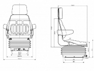 Siège de tracteur CS85 Top25 - Suspension pneumatique confortable et réglable avec accoudoirs_1