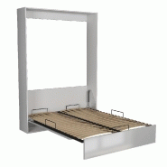 Lit escamotable Studio - Façade blanc brillant - Couchage 140x200 cm - Ouverture assistée et pieds automatiques_1