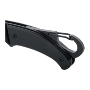 Couteau de poche noir - acier inoxydable avec manche en aluminium, mousqueton et fermeture de sécurité_1