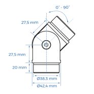 Coude inox orientable - Ø42,4 mm_1