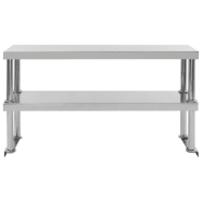 Vidaxl étagère de table de travail 2 niveaux 120x30x65 cm inox 51193_1