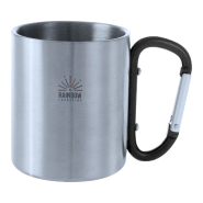 Mug en acier inoxydable - attache mousqueton - contenance 200 ml - couleur noire_1