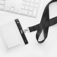 Porte-badge en PVC transparent - partie supérieure colorée - couleur noire - poids 8g_1