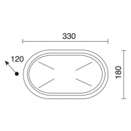 Hublot ovale Plaff blanc IP65 IK10 - E27 - Largeur 330 mm - Coloris noir et blanc_1