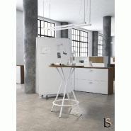 Table haute ronde PICO - Mobel Linea - Blanc 9010, 80, Acacia clair_1