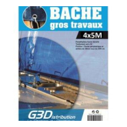 Bâche de chantier gros travaux - Imperméable, indéchirable, facile à installer - Polyéthylène HD - 2x3M & 4x5M_1