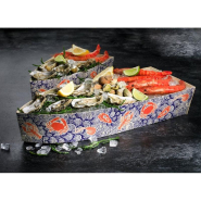 Barque plateau fruits de mer bois imprimé 57x23.5x9.2cm - par 10_1