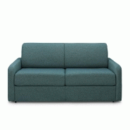 CANAPÉ CONVERTIBLE EXPRESS MAC MAHON SOMMIER LATTES 140CM MATELAS 16CM TISSU TWEED BLEU LAGON_1