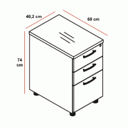 Grand caisson pour dossiers suspendus - MDD - Gris anthracite, Blanc pastel_1