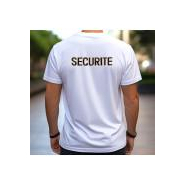 Tshirt blanc broderie Sécurité - Militaires, Gendarmerie, Police et Sécurité_1