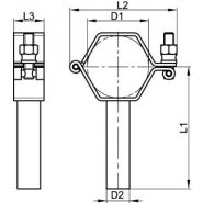 72115 - Colliers de fixation hexagonal articulé avec tige - Bene Inox - Diamètres 25 à 104 mm - Inox 304_1