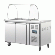 Comptoir de préparation réfrigéré GN avec pare-haleine Série U 2 portes CT393 Polar_1
