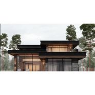 Maison moderne paramétrique en béton et acier à deux étages - 310 m² - ISK310_1