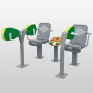 Module physio-parc avec 2 sièges réglables, 2 accoudoirs amovibles et médaliers - Physio-médalier® difficulté faible_1