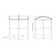 Abri vélos en voûte M - bardages en verre pour clarté et esthétisme - dimensions 2500 x 2635 x 2090 mm_1