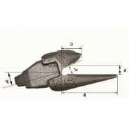 Dents de godet Fastkey FK2 1225 - Référence FK2 1225 - Poids 2.5 kg - Dimensions 25x110x40 mm_1