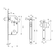Serrure à encastrer pour porte intérieure Monomax NF - têtère acier laiton - réversible, carré 7mm - garantie 10 ans_1