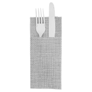 Serviette-étui pour couverts intissé effet matière Graphite 33x40cm - par 700_1