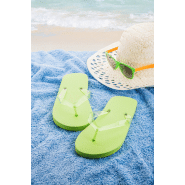 Tongs en PE - Bandes en PVC transparentes - Couleur vert kiwi - 112g_1