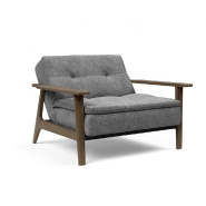 Innovation Living - Fauteuil design Dublexo Frej Twist Charcoal convertible lit 90x115 cm - Piétement chêne fumé_1