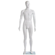 Mannequin homme modulable blanc brillant sans tête - jambes droites - polypropylène - 184cm_1