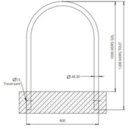 Arceau Vélos Toscane - Galva ou Peint - Largeur 800 mm - Hauteur 1000 mm - Tube acier Ø 48 mm - 7 Jours Chrono_1