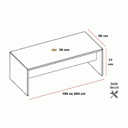 Bureau de direction T45 coloris Orme - Quadrifoglio - 180, Eucalyptus et blanc_1