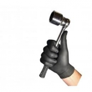 Gants jetables nitrile 5 gr noir non poudrés - boîte de 100 gants - protection chimique - 200001005_1
