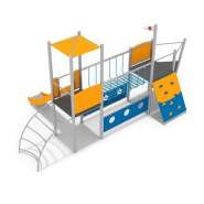 Jeu multi tours bateau personnalisable en acier inoxydable - Aire de jeux conforme EN1176 - Référence BT11047_1