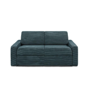 Canapé-lit 2-3 places DREAMER convertible EXPRESS - Matelas 16 cm - Velours côtelé azur - Couchage 120x197 cm_1