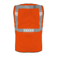 Gilet à LED orange taille L - 11 LED haute luminosité, rechargeable USB, 3 modes d'éclairage - Réf : GILED-OR-L_1