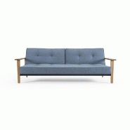 INNOVATION LIVING - Canapé-lit convertible SPLITBACK FREJ 115x200 cm - Piètement chêne - Tissu Mixed Dance Blue_1