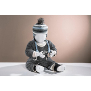 Mannequin Enfant Assis 6 Mois–1 An Blanc Laqué - Fibre de Verre - Posture Naturelle et Élégante_1