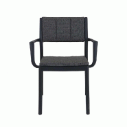 Rocco - Fauteuil empilable en polypropylène noir_1