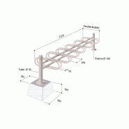 Support cycles Déco 6 places - composable double face - acier peint sur galva - Forum - Réf 8207326_1